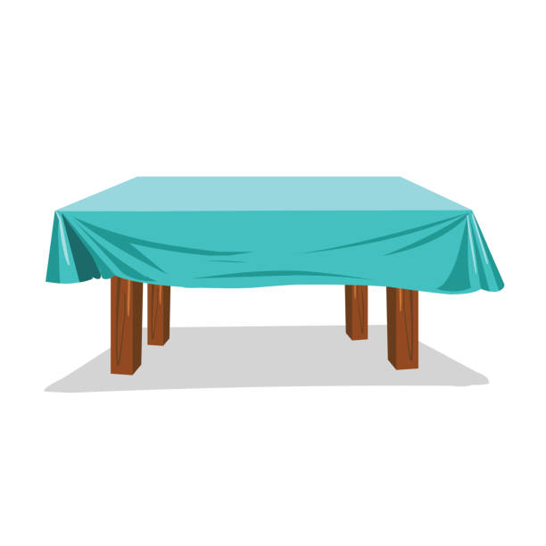 tisch mit tuch bedeckt - bedroom stage stock-grafiken, -clipart, -cartoons und -symbole
