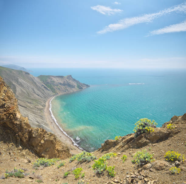 istock Sea and mountains spring bay. 1190101015