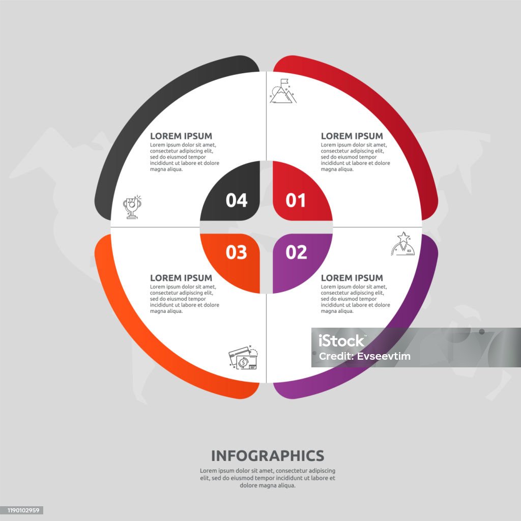 Sector Chart Example Vector Flat Template Circle And Sector Infographics Business Concept ...