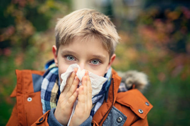 istock Little boy having autumn cold 1190104846