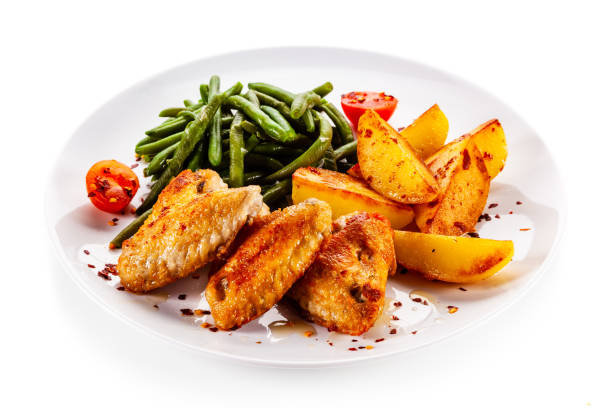 istock Grilled chicken wings on white background 1190106488