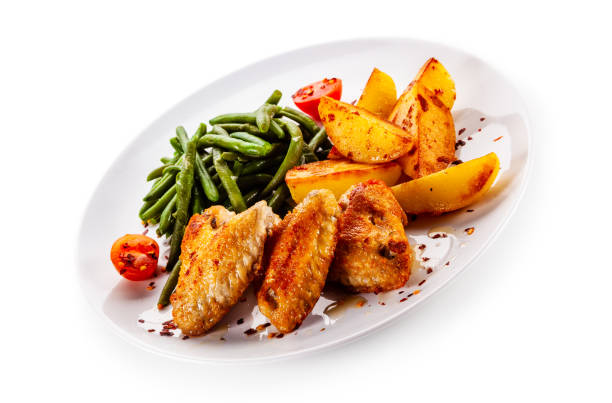 istock Grilled chicken wings on white background 1190106496