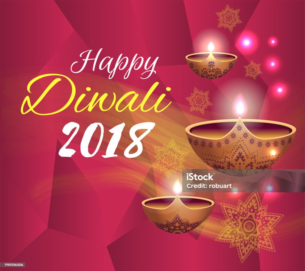 Happy Diwali 2018 Festival Vector Illustration Stock Illustration ...
