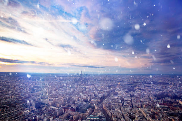 istock Christmas in Paris with snow. 1190107745