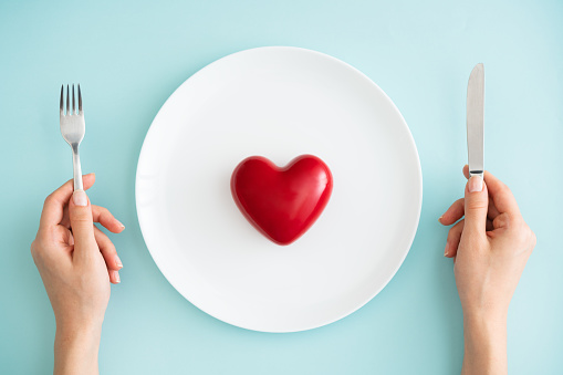 Heart Shape, Plate, Dinner, Healthy Eating, Simplicity