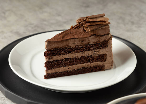 istock Chocolate Mousse Cake, Chocolate Cake with Cream Filling 1190122239