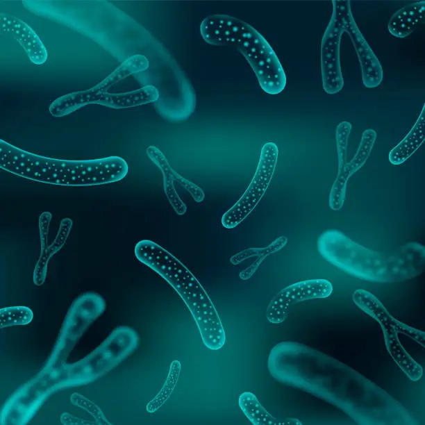 Vector illustration of Micro bacterium and therapeutic bacteria organisms. Microscopic salmonella, lactobacillus or acidophilus organism. Science background. Vector illustration