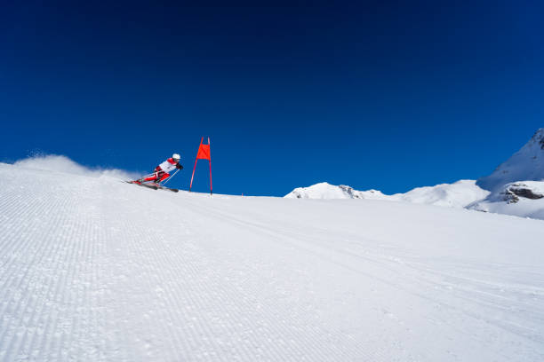 istock athlete skiing super g at sunshine 1190124592