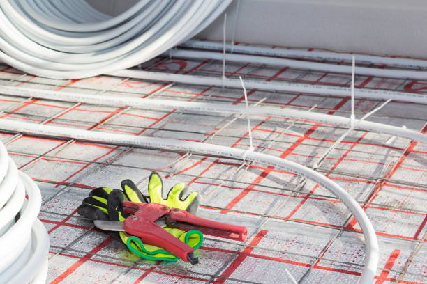 istock Underfloor heating system in new residential house. 1190128256
