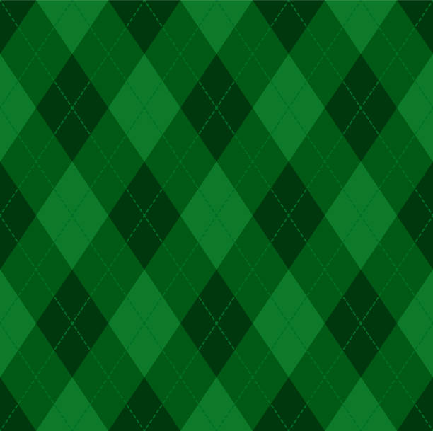 Argyle Christmas seamless vector pattern Seamless vivid geometric background for fabric, textile, men clothing, wrapping paper. Backdrop Little Gentleman party invite card green old fashioned vector backgrounds stock illustrations