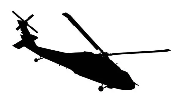 Vector illustration of Helicopter vector silhouette