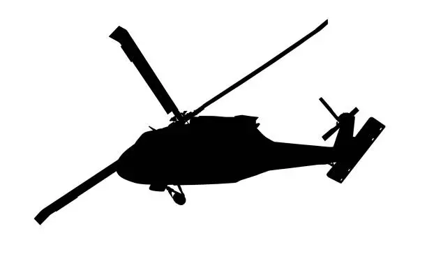 Vector illustration of Helicopter vector silhouette