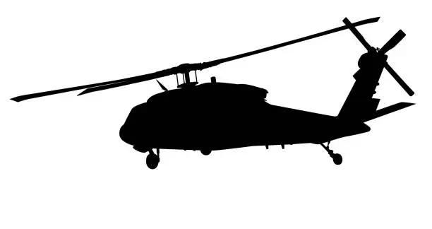 Vector illustration of Helicopter vector silhouette