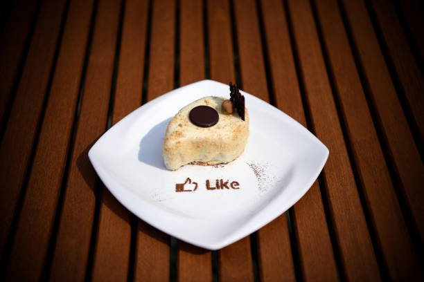 Close up of delicious tasty homemade cakes with bokeh light background