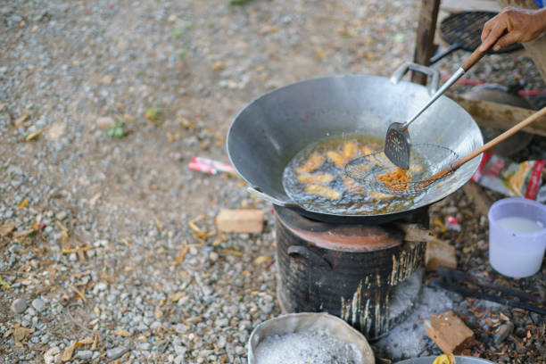 istock Thai fried banana snack cooking 1190143997