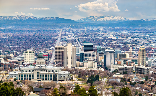 Panorama of Salt Lake City in Utah, United States