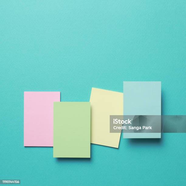 Multicolored Sticky Paper Notes Texture Background Stock Photo - Download  Image Now - Adhesive Note, Blank, Blue - iStock