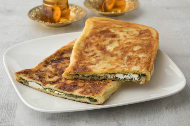 istock Traditiona Turkish pancake stuffed with spinach and feta cheese 1190147601