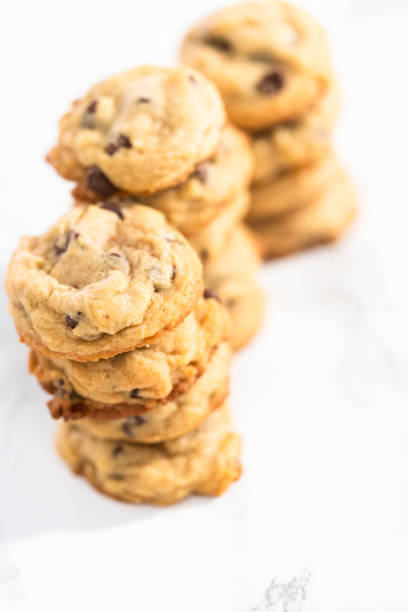 istock Stack of homemade soft chocolate chip cookies 1190147757