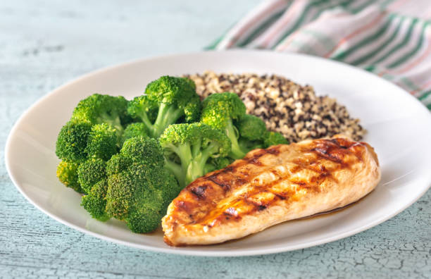istock Grilled chicken with broccoli and quinoa 1190148593