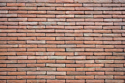 Brick wall. New red brick wall