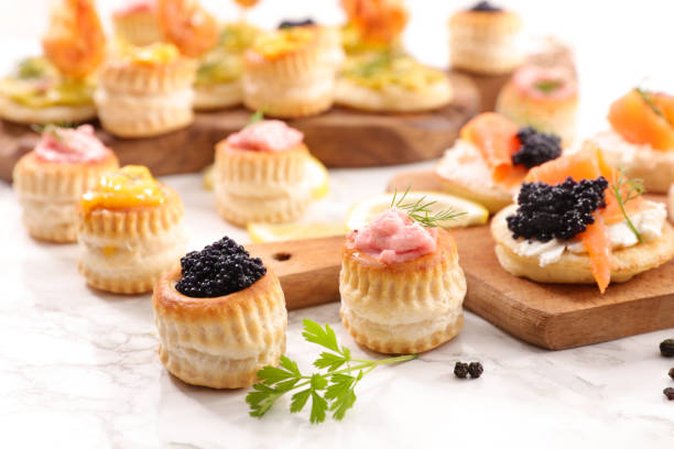 istock festive canape with caviar and salmon fish 1190150230