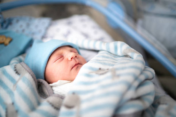 Newborn sleeping at hospital