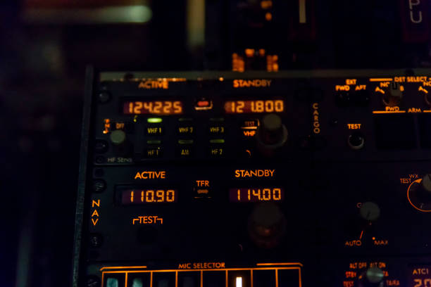 istock Airplane buttons in the cockpit simulator 1190156540
