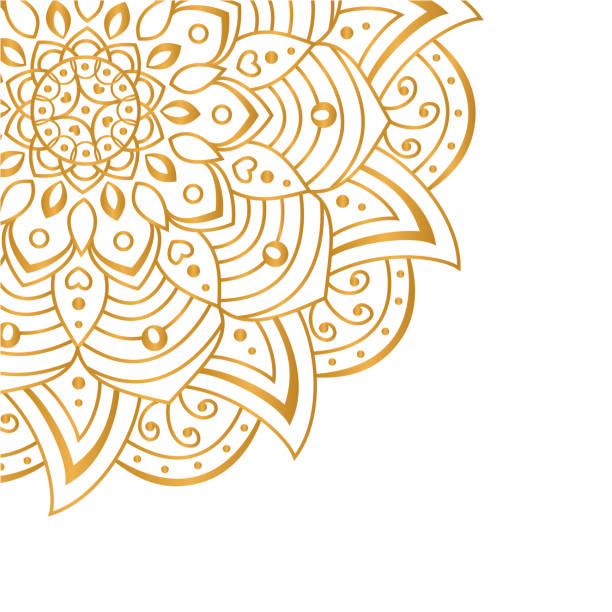 ilustrações de stock, clip art, desenhos animados e ícones de golden vector mandala isolated on white background. a symbol of life and health. - balance health well being background white