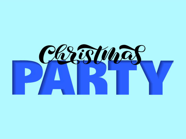 istock Christmas party brush lettering. Vector illustration for poster or banner 1190163235