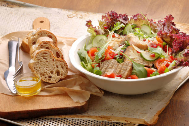 istock Grilled pork with vegetables and bread 1190171435
