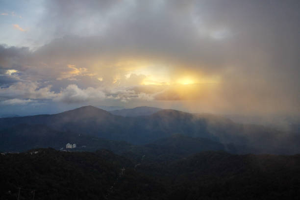 A scenic view of sunset in Genting Highlands, Pahang Malaysia.