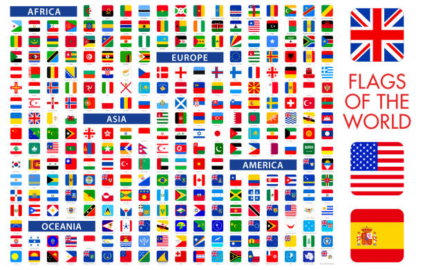 ilustrații de stoc cu all world flags - vector icon set ilustrație stoc - drapel naţional