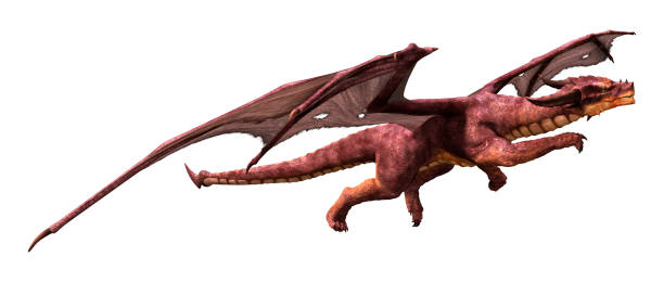 istock 3D illustration fantasy dragon on white 1190171767