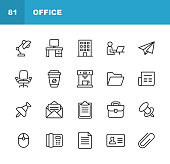 istock Office Icons. Editable Stroke. Pixel Perfect. For Mobile and Web. Contains such icons as Office Desk, Office, Chair, Coffee, Document, Computer Mouse, Clipboard, Light, Messaging, Communication, Email, Business Card. 1190174229