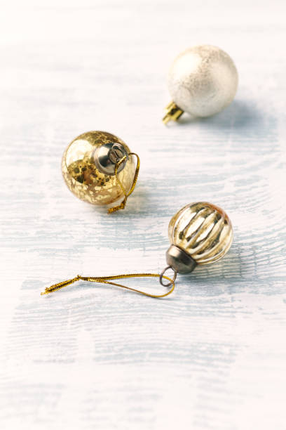 istock Christmas ornaments on bright wooden background. Copy space. 1190174552