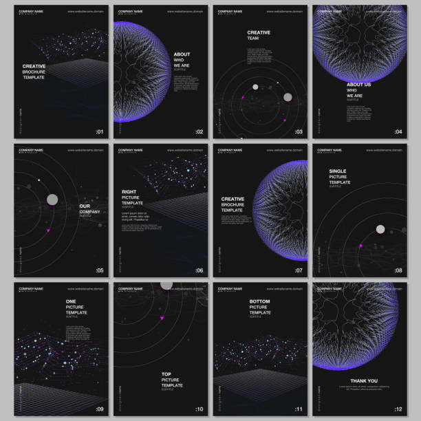 istock A4 brochure layout of covers design templates for flyer leaflet, A4 format brochure design, report, presentation, magazine cover, book design. Big data visualization. Futuristic technology background 1190175484