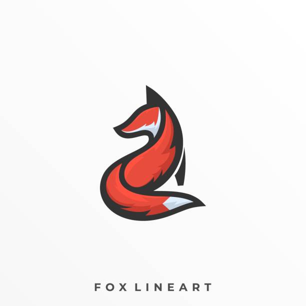 шаблон вектора иллюстрации fox - flame symbol simplicity sign stock illustrations