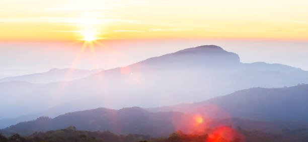 istock Wonderful sunrise over the mountain peak. 1190179669