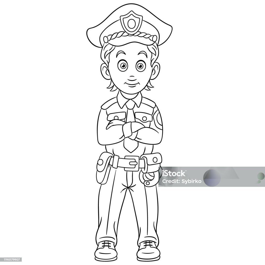 Ilustración de Página Para Colorear Del Oficial De Policía De Dibujos Animados y más Vectores Libres de Derechos de Colorear - iStock Ilustración de Página Para Colorear Del Oficial De Policía De Dibujos Animados y más Vectores Libres de Derechos de Colorear - iStock