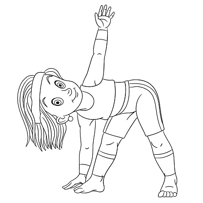 Ilustración de Página Para Colorear De Una Chica De Dibujos Animados  Practicando Yoga y más Vectores Libres de Derechos de Actividades y  técnicas de relajación - iStock