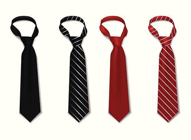 istock Illustration of plain and striped ties in red and black 119018118