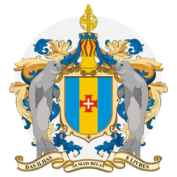 Vector illustration of Coat of arms of Madeira in Portugal