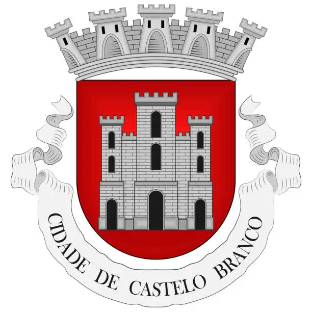 Vector illustration of Coat of arms of Castelo Branco District in Portugal