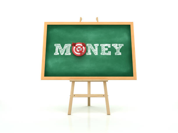 istock Easel with MONEY Word and Target on Chalkboard Frame - 3D Rendering 1190184839