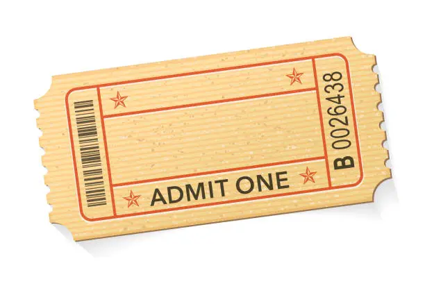 Vector illustration of Admit One Event Ticket stock illustration