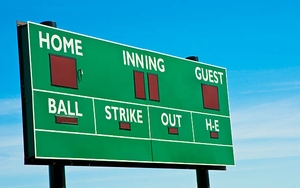 야구공 득점판 - scoreboard baseball blank outdoors 뉴스 사진 이미지