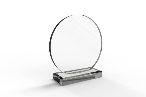 istock Blank Transparent Crystal Trophy for mock up. 3d render illustration. 1190189533