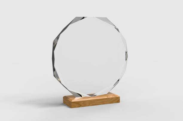 istock Blank Transparent Crystal Trophy for mock up. 3d render illustration. 1190189561