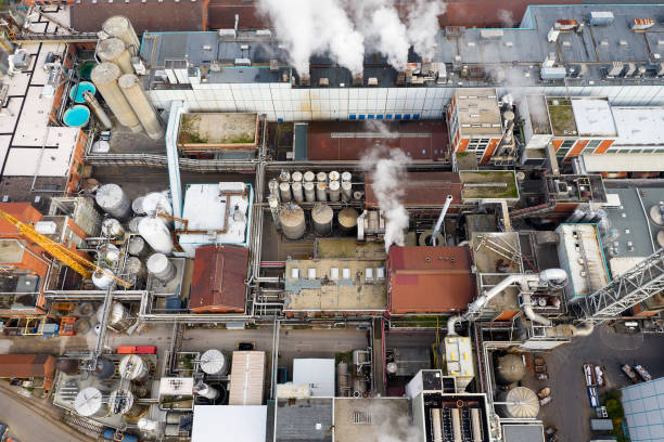 istock Industrial Factory, Paper Mill, From Above 1190189683